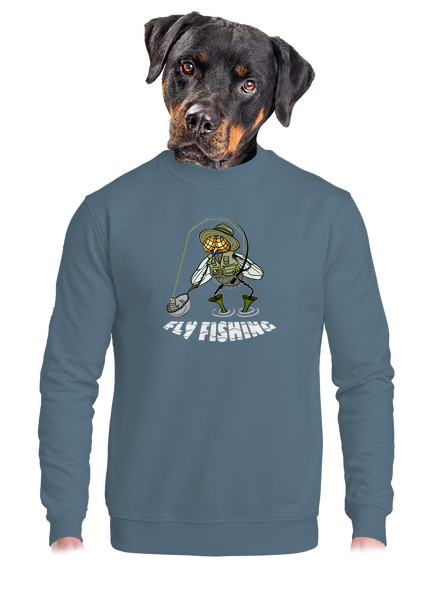 Fly fishing unisex crewneck Nordic Blue