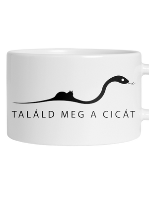 Találd meg a cicát macaron bögre White