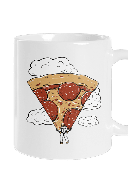Pizza ejtőernyős hagyományos bögre White