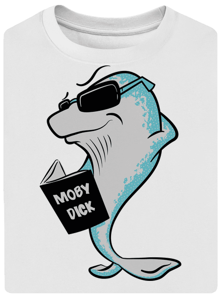 Moby Dick unisex túlméretezett póló White
