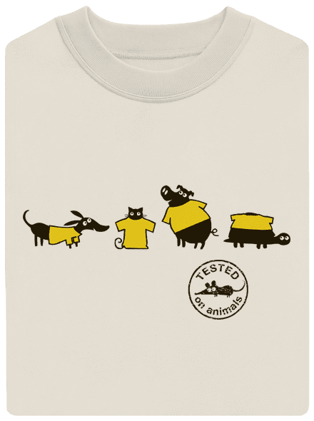 Állatokon tesztelve unisex crewneck Off White