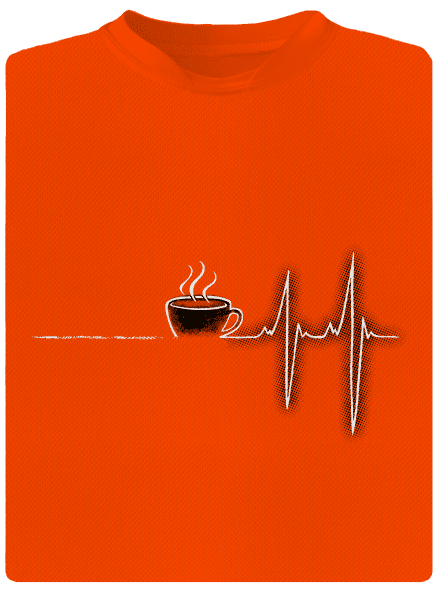 Coffee help férfi sportpóló Neon Orange