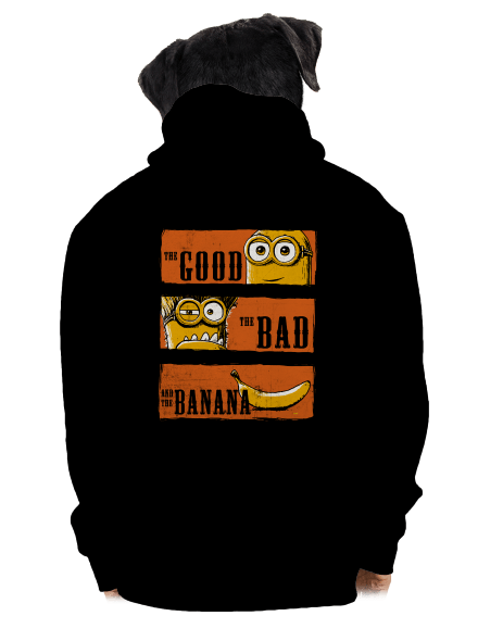 A Jó, a Rossz és a Banán cipzáras férfi pulóver Black