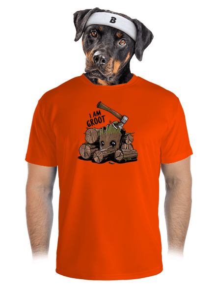 I Am Groot férfi sportpóló Neon Orange