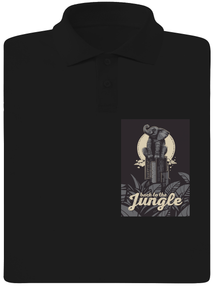 Back to the jungle férfi pólóingek Black