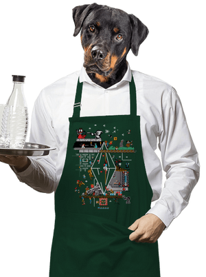 Veretés kötény Bottle Green