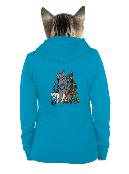 Dorombol a macska cipzáras női pulóver Blue Atol