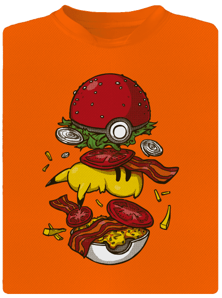 Pokémon burger gyerek sport póló Neon Orange