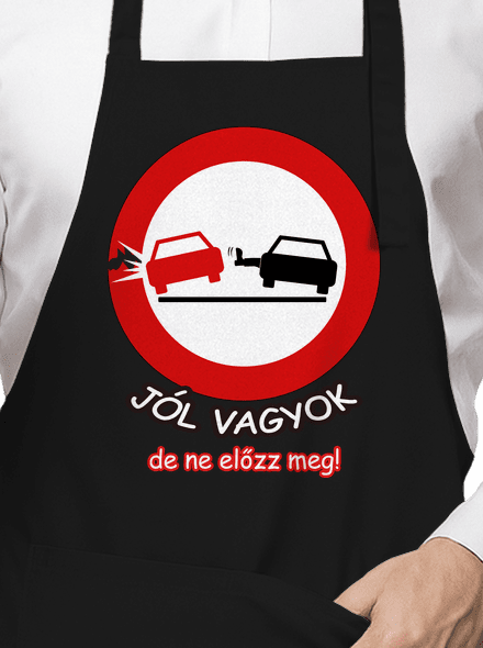 Ne előzz meg kötény Black