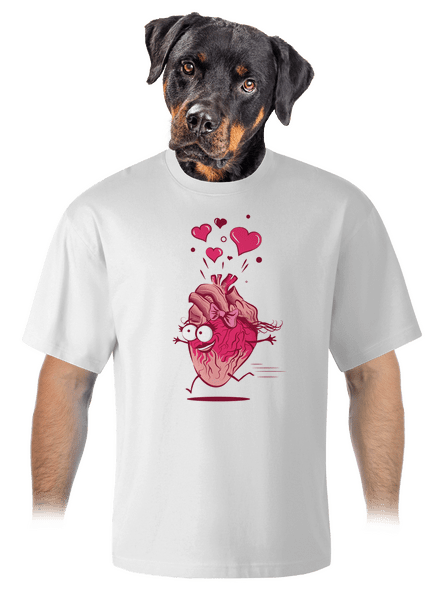 Szerelmes szívek unisex túlméretezett póló White
