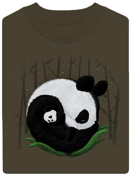 Két alvó panda unisex crewneck Urban Khaki