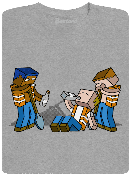 Real Minecraft férfi póló Sport Grey
