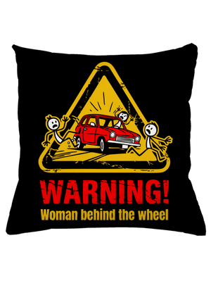 Nő a kormány mögött párna Black