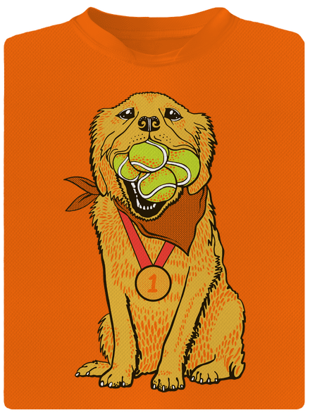 Arany retriever gyerek sport póló Neon Orange