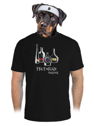 Frutarián férfi sportpóló Black