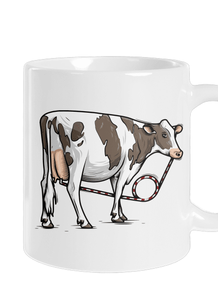 Cow drink hagyományos bögre White