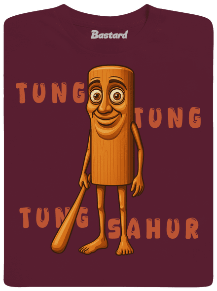 Tung Tung Tung Sahur – Italian Brainrot férfi póló Burgundy
