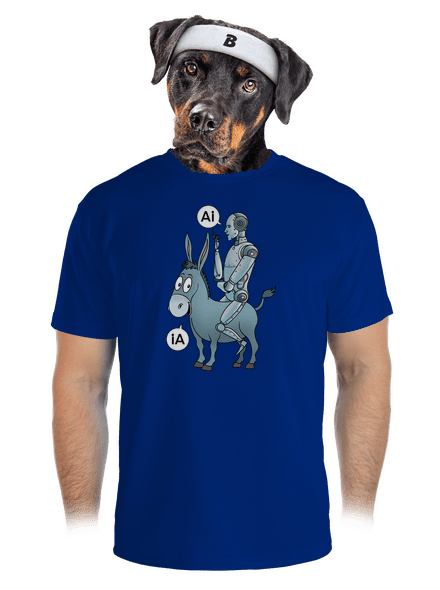 Szamár és AI férfi sportpóló Royal Blue Mal