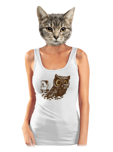 Koffeinfüggő bagoly klasszikus női trikó White