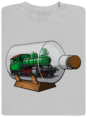 Mozdony egy palackban férfi póló Pacific Grey