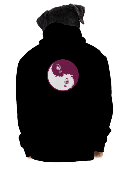 Yin Yang bor cipzáras férfi pulóver Black