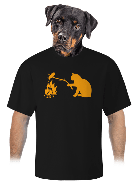Macska-egér harc unisex túlméretezett póló Black