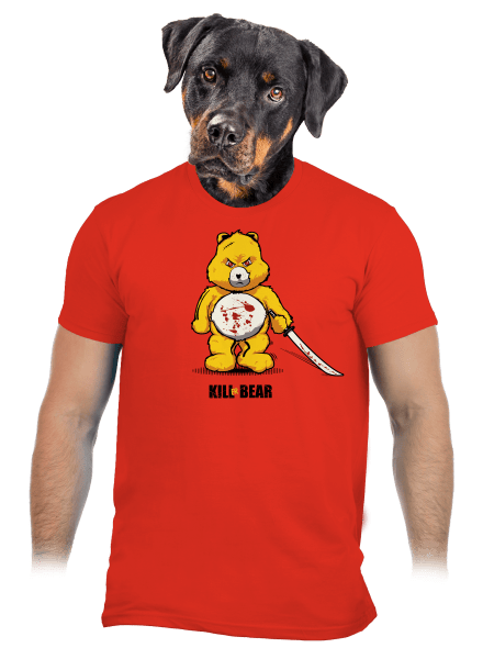 Killer bear férfi póló Fiery Red