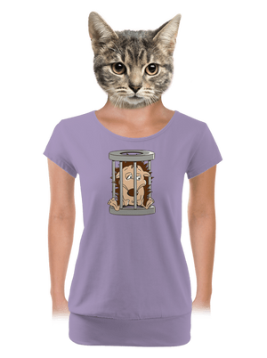 Sün a ketrecben női póló elasztikus alsó szegéllyel Lavender