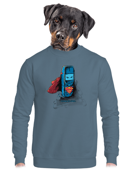 Mobiltelefon acélból unisex crewneck Nordic Blue