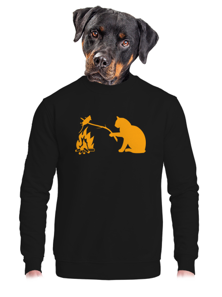 Macska-egér harc unisex crewneck Black