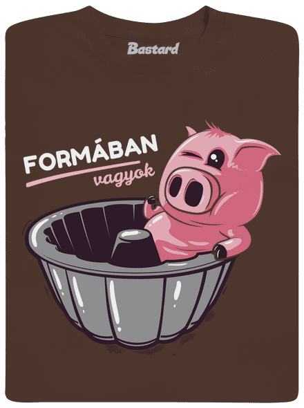 Formában férfi póló Brown