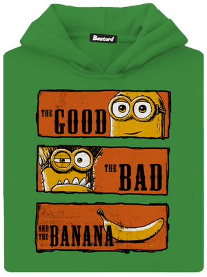 A Jó, a Rossz és a Banán gyerek kenguruzsebes pulóver Kelly Green AWD