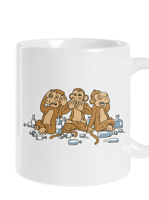 Majom trió hagyományos bögre White