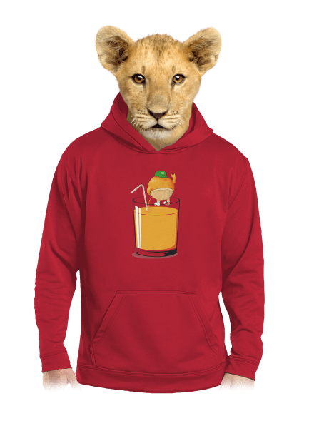 Részeg narancs gyerek kenguruzsebes pulóver Fire Red