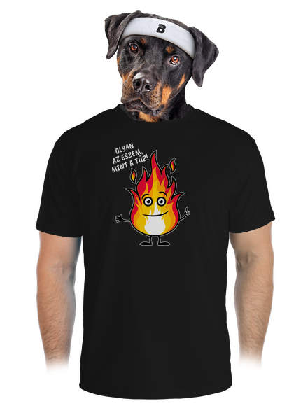 Olyan az eszem, mint a tűz! férfi sportpóló Black
