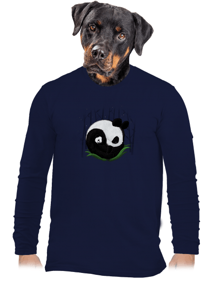 Két alvó panda férfi hosszú ujjú póló Navy
