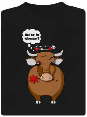 Tehén és bika férfi sportpóló Black