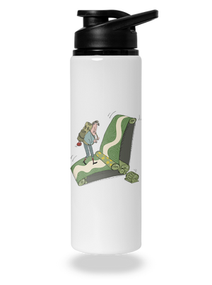 túrázás az övön kulacs White