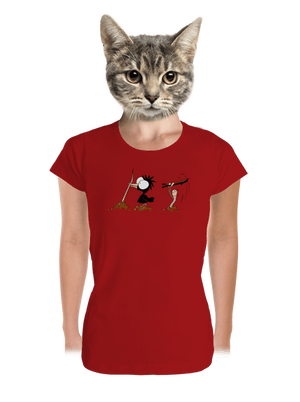 Vigyázz melyik végét fogod prémium női póló Red Mal