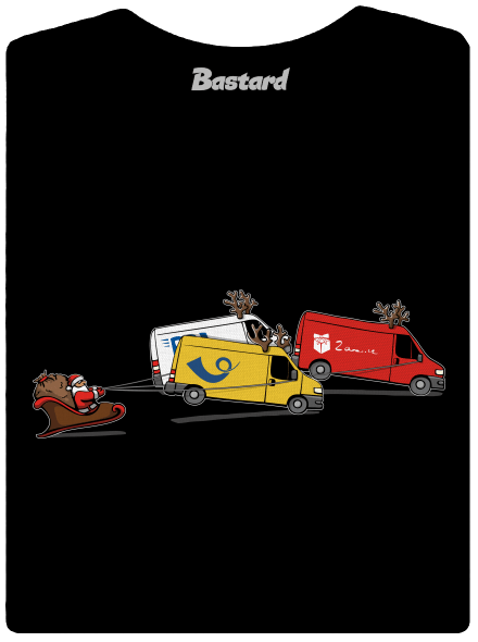 Mikulás rénszarvassal női póló Black