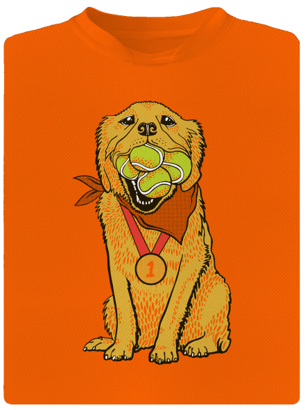 Arany retriever gyerek sport póló Neon Orange