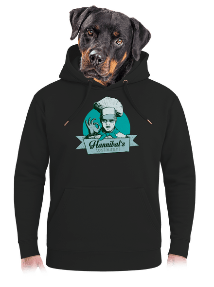 Hannibálnál unisex prémium pulóver Dark Black