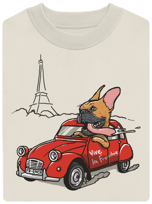 Francia buldog unisex crewneck Off White