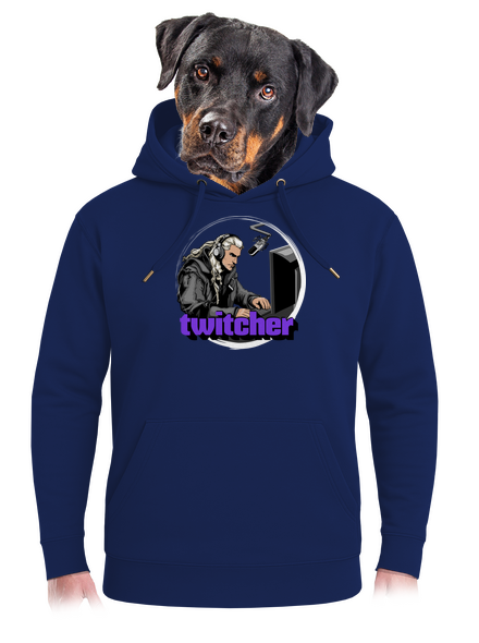 Twitcher unisex prémium pulóver Navy