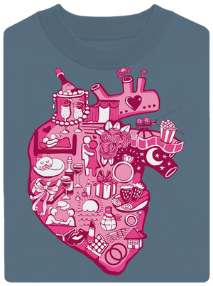 Érte dobog a szív unisex crewneck Nordic Blue