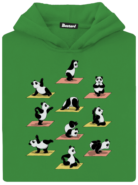 Panda jóga gyerek kenguruzsebes pulóver Kelly Green AWD