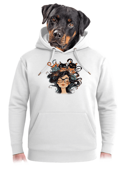 Macska hölgy unisex prémium pulóver Snowwhite