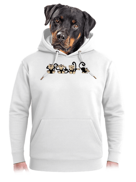 Majmok unisex prémium pulóver Snowwhite