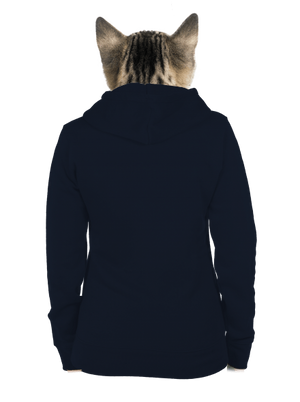 Nyomtatás nélkül cipzáras női pulóver Navy Mal