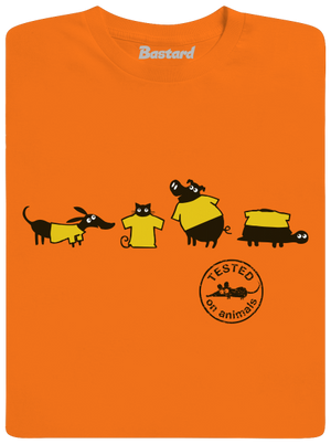 Állatokon tesztelve gyerek póló Orange